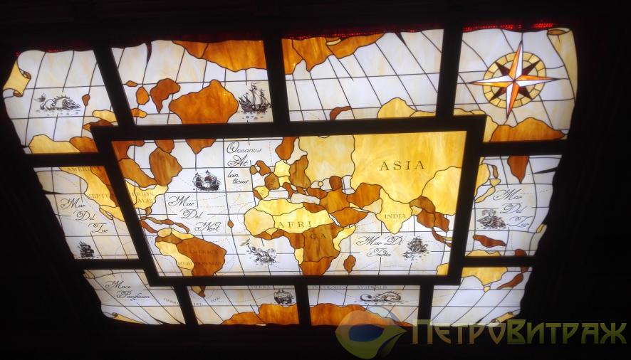 Потолок карта мира с подсветкой 